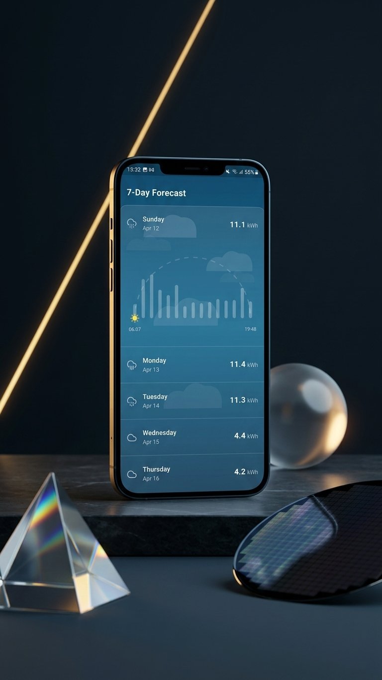 7-day forecast with hourly chart